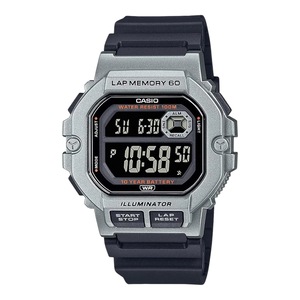 Casio WS-1400H-1BV Mens 60-Lap Digital Sports Watch Black Band 100M LED Light