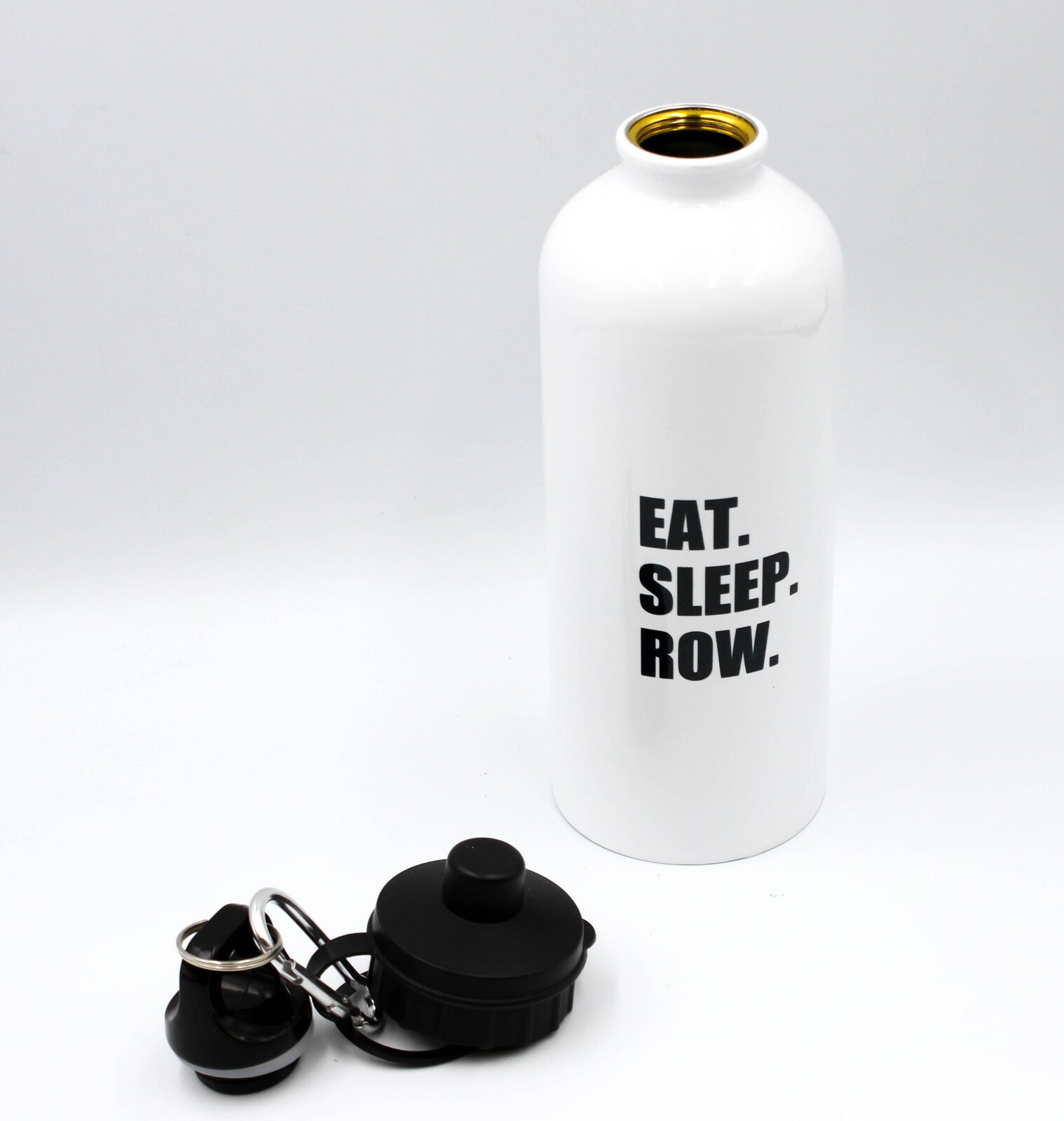 Eat Sleep Row - Fun Rowing Enthusiasts Rower Sport Black Text - Sports eco-friendly Water Bottle, 620 ml (21oz) 3dRose