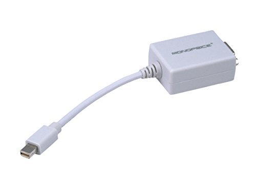 Monoprice Mini DisplayPort 1.1 to VGA Adapter, White - Mac Screen Adapter