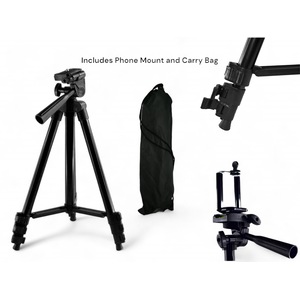 Professional Camera Tripod Stand Mount with Phone Holder and Carry Bag  Adjustable and Portable