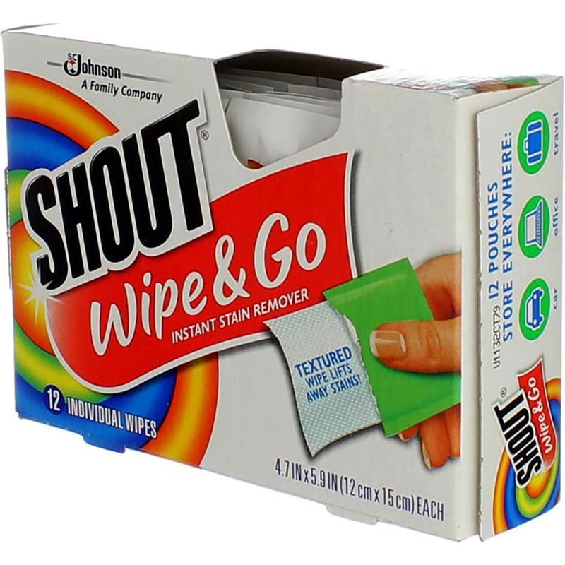 Shout Wipes - Portable Stain Treater Towelettes - (4- Pack,48