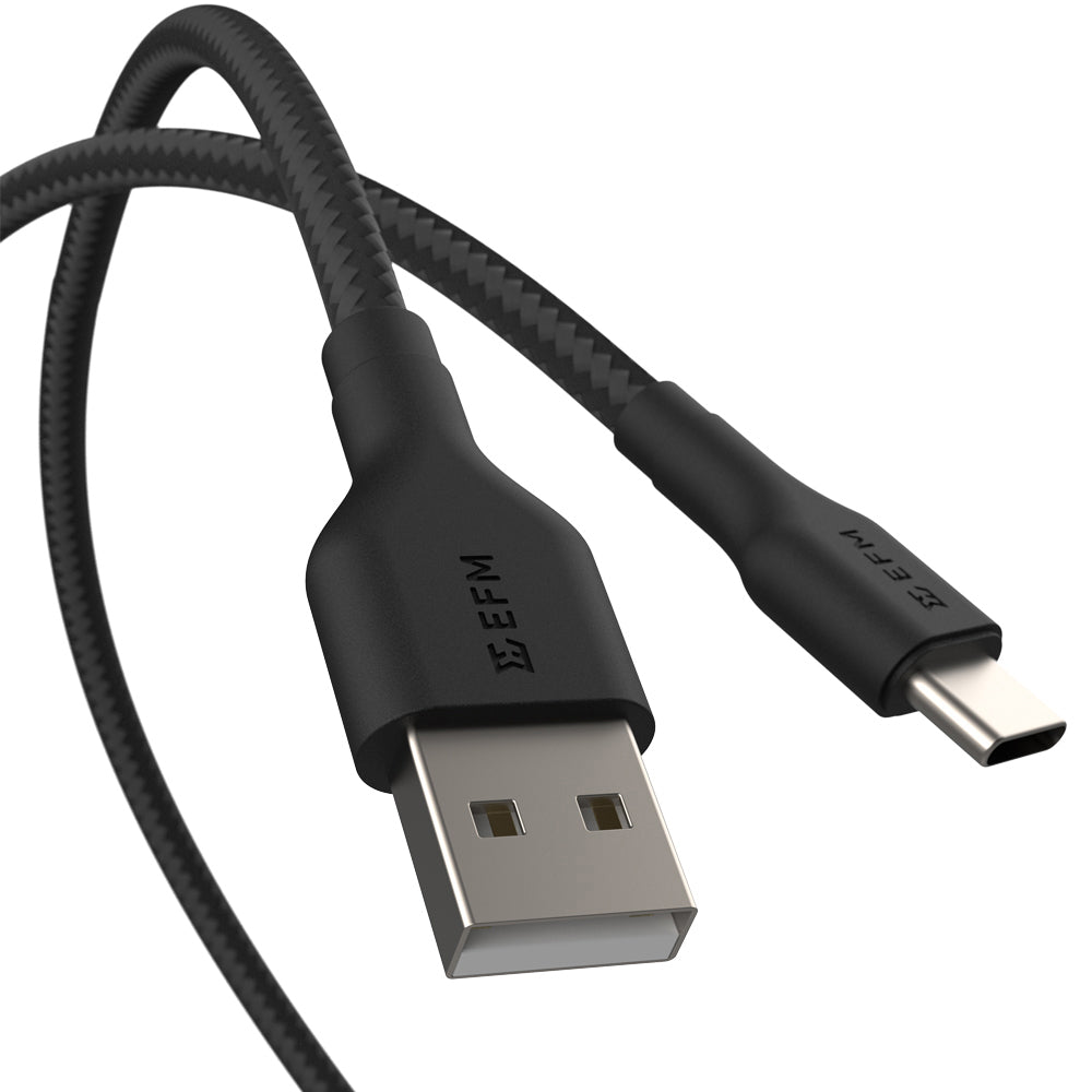 EFM USB-A To USB-C Essential Power Cable with Aramid Fibre Reinforcement 2M - Black main image 0