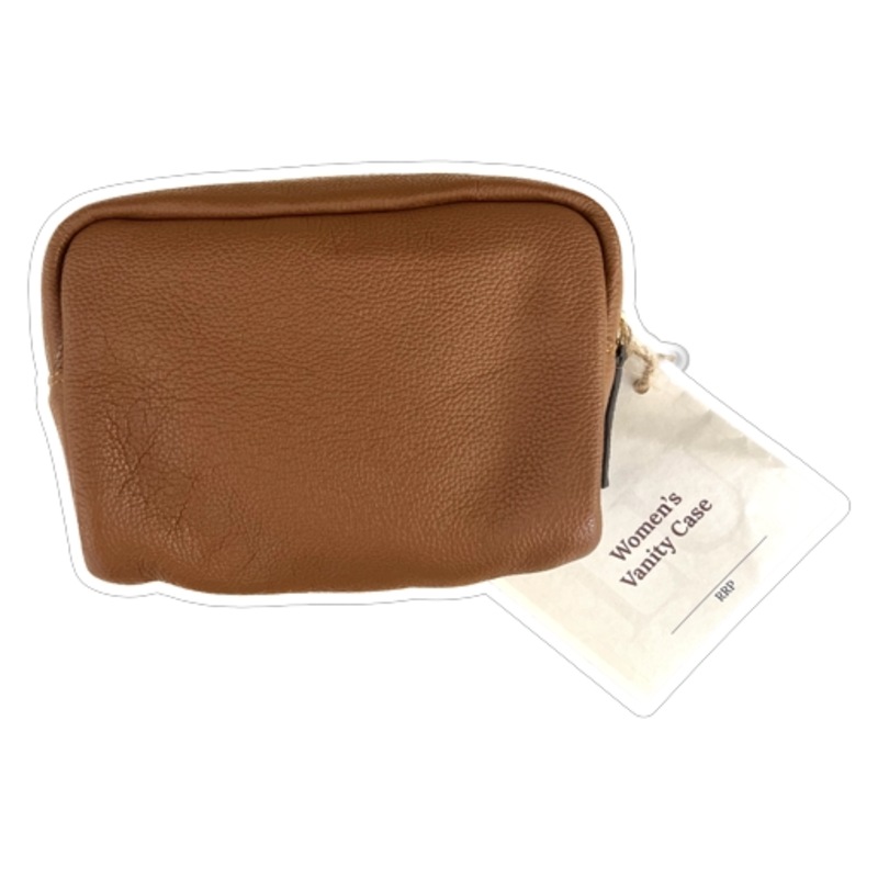 Buy Leather United Vanity Bag Tan/Brown (Genuine Leather) MyDeal