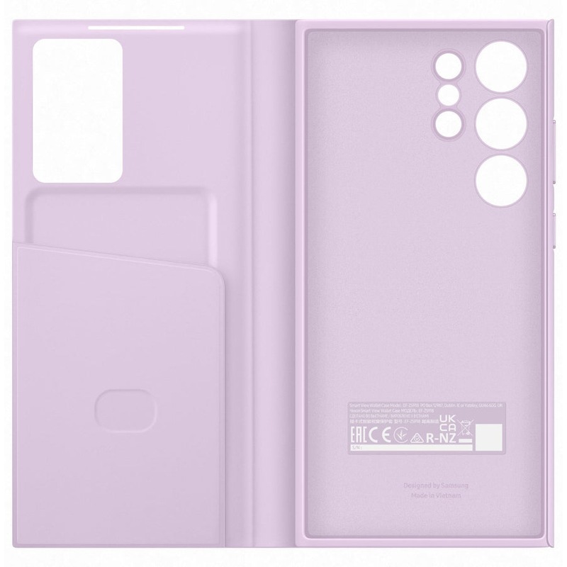 samsung galaxy s23 ultra smart clear view wallet cover lilac