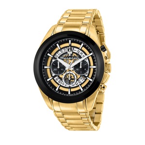 Maserati Traguardo 45mm Chronograph Gold Stainless Steel Strap Watch