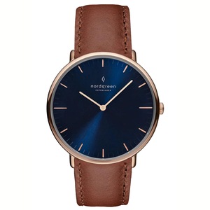 Nordgreen Native 36mm Brown Leather Strap Watch