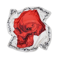 Red Skull Silk Scarf By Silviya Neri