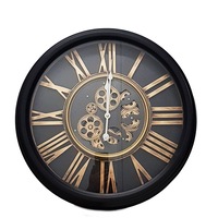 William Round 52cm moving cogs wall clock - Black
