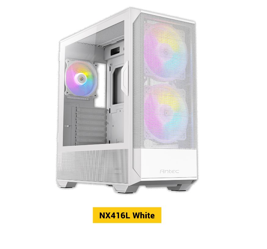 Buy ANTEC NX416 Mesh White ATX. USB-C x1, USB 3.0 x. 2x ARGB 160mm + 1x ...