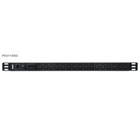 ATEN 0U Basic PDU with Surge Protection, 16x IEC Sockets, 10A Max, 100-240VAC, 50-60HZ, Overcurrent protection, Aluminum material