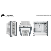 CORSAIR 5000X RGB TG E-ATX, ATX, USB Type-C, 3x 120mm TGB Front, Radiator 360mm. 7+2 PCI, 4x 2.5' SSD, 2x 3.5' HDD. VGA 420mm. White Tower Case