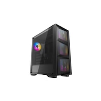 DEEPCOOL MATREXX 50 MESH 4FS E-ATX Case, Tempered Glass Panel, High Airflow, 4x Pre-Installed Fans LED, Tri-Colour