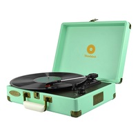 mbeat Woodstock Retro Turntable Player Blue