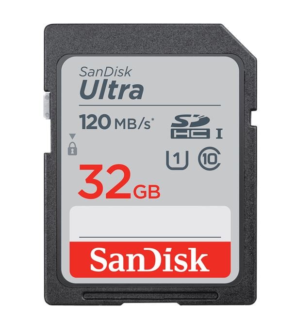 SANDISK 32GB Ultra SDHC SDXC UHS-I Memory Card 120MB/s Full HD Class 10 Speed Shock Proof Temperature Proof Water Proof X-ray Proof Digital Camera