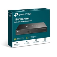 TP-LINK VIGI NVR1016H 16 Channel Network Video Recorder, 24/7 Continuous Recording, Up To 10TB HDD Not Included, 16 Channel Live View, Up To 8MP