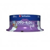 VERBATIM DVD+R DL 8.5GB 25Pack of White Wide Inkjet 8x