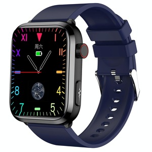 1.91 Inch Ips Screen Ip67 Waterproof Silicone Band Smart Watch Support Body Temperature Monitoring / Ecg Dark Blue Smart Watches