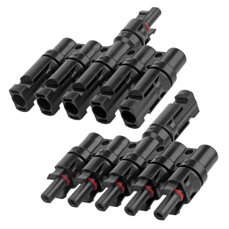 1 Pair 5 To Branch Waterproof Cable Connectors Solar Pv Panel Male & Female Solar Panels & Kits Australia