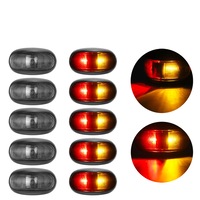 10X Led Clearance Amber Red Side Marker Lamp Truck Trailer Caravan 12 24V Lights