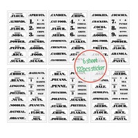 132Pcs Pantry Labels Spice Jar Stickers Food Organisation Kitchen Storage Tools Kitchen Labels