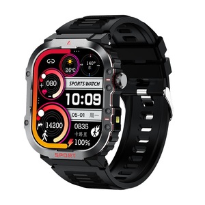 2.01 Inch Screen Silicone Strap 10M Waterproof Smart Watch Support Flashlight / Bluetooth Call / Hrv Black Smart Watches