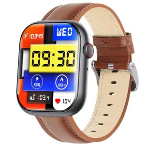 2.1 Inch Screen Smart Watch With Blood Sugar / Oxygen Monitoring Sos Alarm 100+ Sports Modes Black 3 Bead Steel Brown Leather Smart Watches