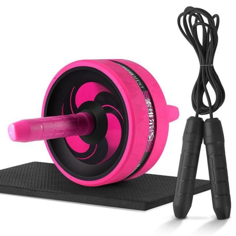 2 In 1 Ab Roller & Jump Rope Abdominal Wheel With Mat Skipping Rope
