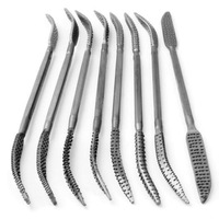 200 Mm Double Ended Riffler Wood Rasp File Set Woodworking Carving 8Pcs Silver Files
