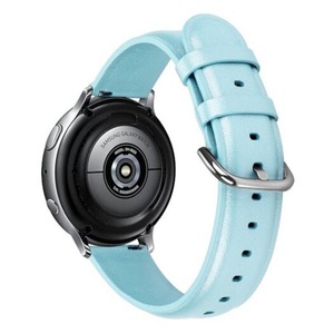20Mm Genuine Leather Strap For Samsung Galaxy Watch Active Wrist Blue Watch Bands