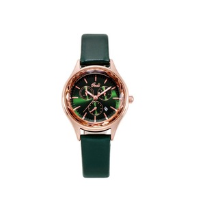 Veile Studios 21Cm 12028 Forest Green Ladies Belt Watch Three Eye Casual Quartz Calendar Female Hand Watches