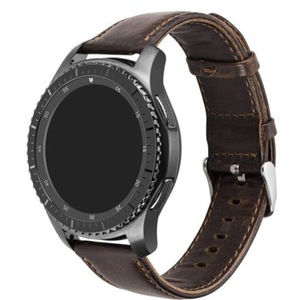 22Mm Genuine Leather Watch Band Strap For Samsung Gear S3 Frontier / Classic Deep Coffee Watch Bands