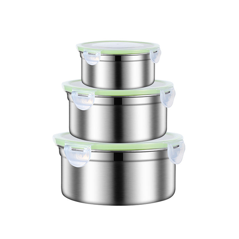 Buy 3 Piece Stainless Steel Food Storage Set With Leak Proof Lids Food ...
