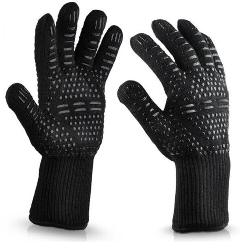 Barbecue Tools 300 500 Centigrade Extreme Heat Resistant Bbq Gloves Black Unbranded Australia
