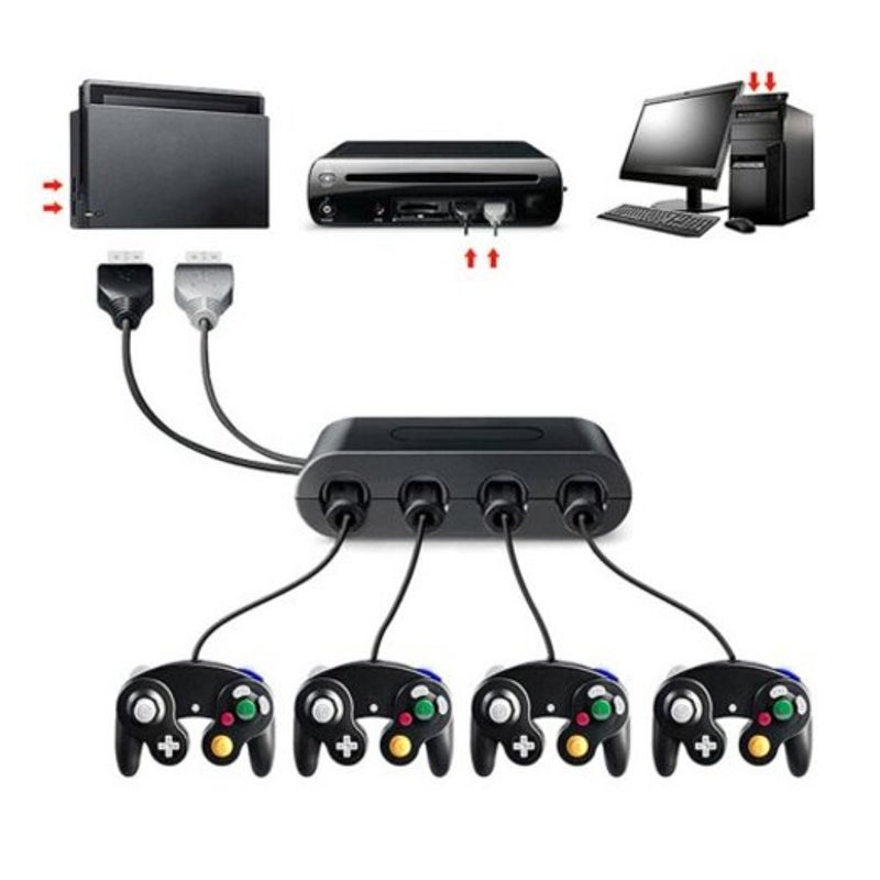 Buy 4 Ports For Gamecube Gc Controllers Usb Adapter Converter / Pc