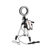 5.7In Dimmable Led Ring Light Phone Holder Stand With 35 100Cm Tripod Selfie Lights