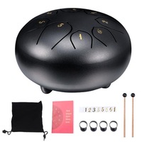 6 Inch Mini 8 Tone Steel Tongue Drum Percussion Musical Instrument Steel Drums