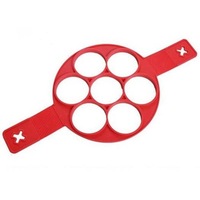 7 Hole Silicone Frying Pan Pancake Egg Molds Belt Baking Tools Love Red Egg & Pancake Rings
