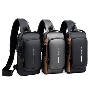 Anti Theft Stylish Locking Usb Crossbody Sling Bag Men Bags