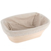 Banneton Brotform Dough Rattan Bread Proofing Basket With Cloth Cover 21X14x8cm Other Bakeware & Ovenware