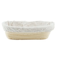 Banneton Brotform Dough Rattan Bread Proofing Basket With Cloth Cover 28X14x8cm Other Baking Accessories