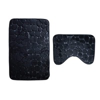 Pebbles Bath Mat Set Bathroom Square Shaped U Non Slip Floor Mats Bath Mats Rugs & Toilet Covers