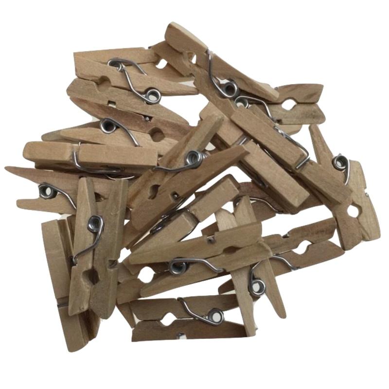 Br 200Pc Set Mini Wooden Pegs Craft Scrapbook Shower Clothes Pin 25Mm Crafting Tools Australia