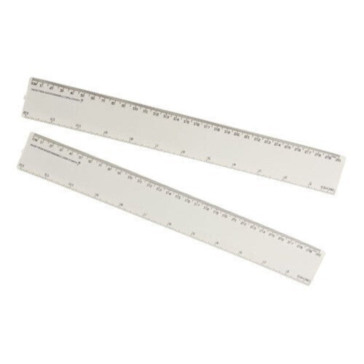 Br Bio Ruler 30Cm Eco Friendly Biodegradable Corn Starch School Office White Measuring Tapes & Rulers Australia