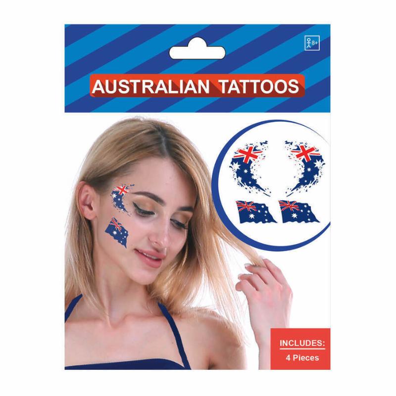 Buy Br Costumes 4Pcs Australian Flag Face Tattoos Anzac Day Soccer ...
