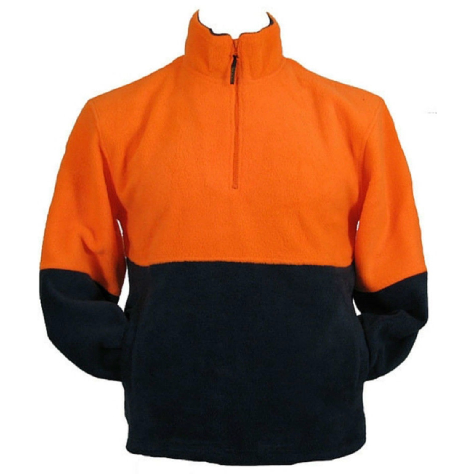 Br Safety Hi Vis Polar Fleece Jumper 1/2 Half Zip Workwear Fleecy Jacket Unisex Orange Safety Vests Australia