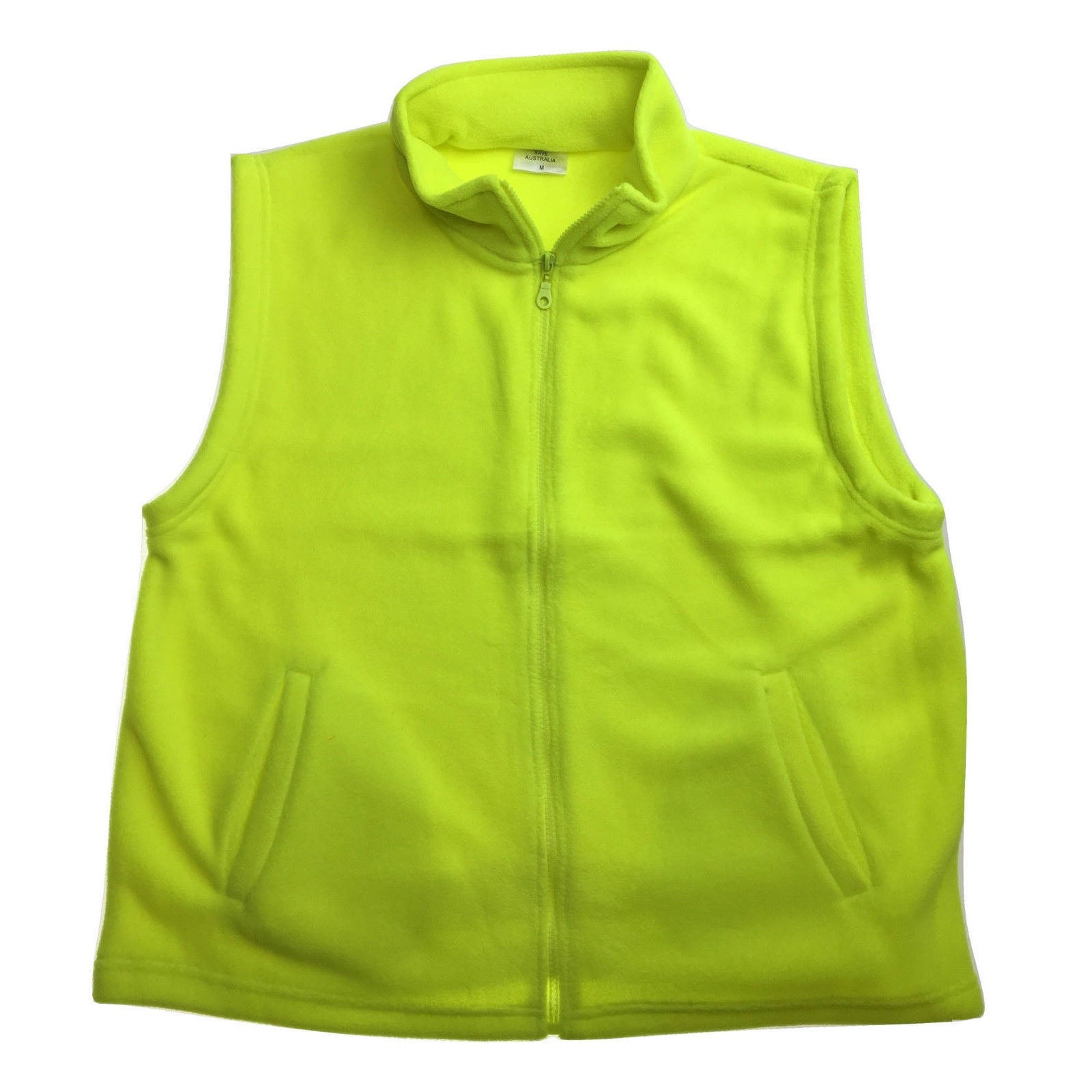 Br Safety Plain Hi Vis Polar Fleece Vest Full Zip Workwear High Visibility Fleecy Fluro Yellow Xl Safety Vests Australia