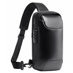 Carbon Fiber Anti Theft Waterproof Crossbody Chest Bag Men Women 34 X 18 X 10Cm Black Bags