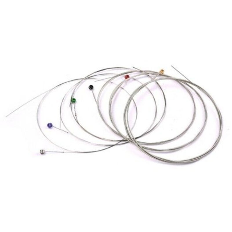 Buy Carbon Steel Guitar Strings Electric 6Pcs Silver MyDeal