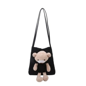 Cartoon Cute Bear Canvas Bag Portable Shopping Ladies Crossbody Bags Women Eco Tote Travel Shoulder Cloth Handbag Women's Bags & Handbags