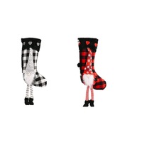 Christmas Decorations Socks Lattice Pattern Gift Bag Candy Hanging Seasonal Decorations